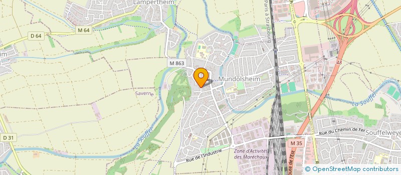 localisation de l'entreprise ASSOCIATION POUR LE DEVELOPPEMENT DE L'EDUCATION INTERNATIONALE DE STRASBOURG  MUNDOLSHEIM