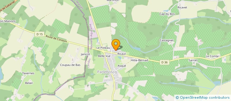 localisation de l'entreprise ASSOCIATION POUR LE DEVELOPPEMENT DE L'EMPLOI AGRICOLE ET RURAL DES LANDES ADEAR 40  PARLEBOSCQ