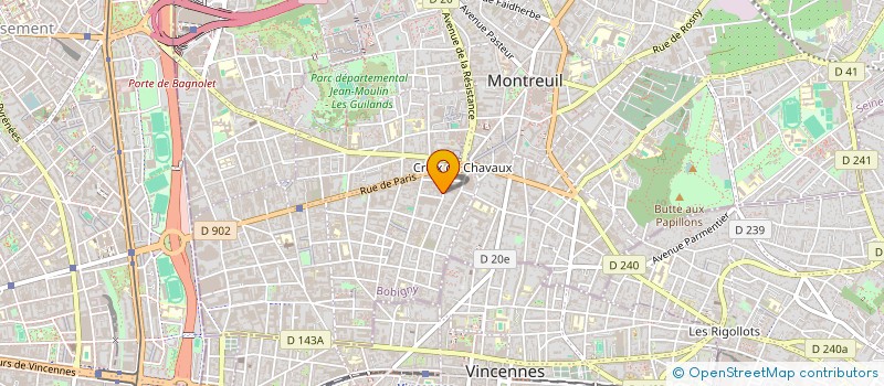 localisation de l'entreprise ASSOCIATION POUR LE DEVELOPPEMENT DE L'ORTHODONTIE à MONTREUIL