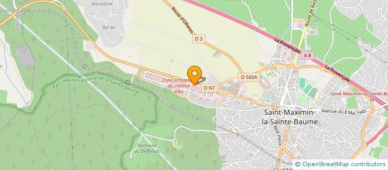localisation de l'entreprise ASSOCIATION POUR LE DEVELOPPEMENT DU PARC D4ACTIVITES DU CHEMIN D4AIX à SAINT-MAXIMIN-LA-SAINTE-BAUME