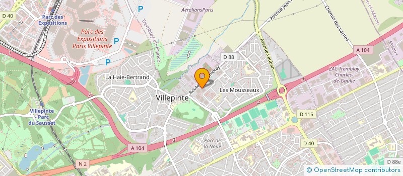 localisation de l'entreprise ASSOCIATION POUR LE DEVELOPPEMENT ECONOMIQUE DES QUARTIERS ET TERRITOIRES à VILLEPINTE