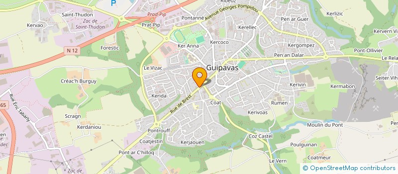 localisation de l'entreprise ASSOCIATION POUR LE DEVELOPPEMENT ET L'ETUDE DES NOUVELLES TECHNOLOGIES ET LEUR EMPLOI EN SECURITE CIVILE  GUIPAVAS