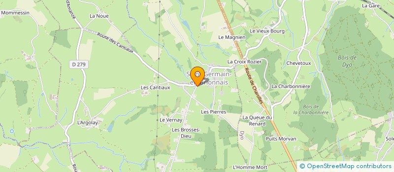 localisation de l'entreprise ASSOCIATION POUR LE DEVELOPPEMENT ET LA MISE EN VALEUR DU SITE DE SAINT GERMAIN EN BRIONNAIS (A.D.M.G.)  SAINT-GERMAIN-EN-BRIONNAIS