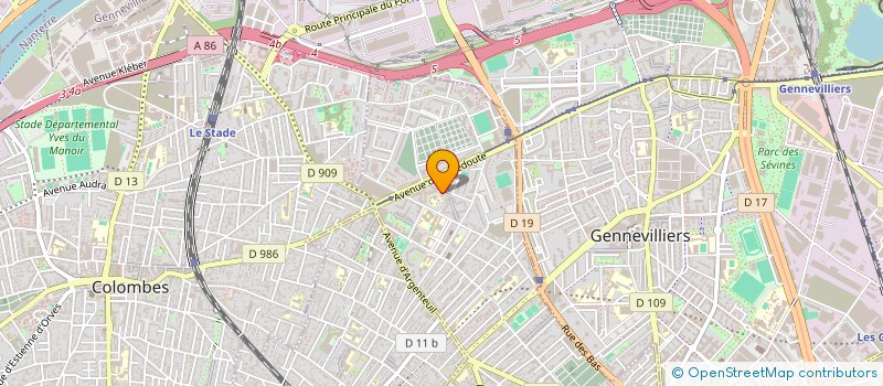 localisation de l'entreprise ASSOCIATION POUR LE DEVELOPPEMENT INTEGRE DU VILLAGE MONTAND SUD ET ENVIRONNEMENT  ASNIERES-SUR-SEINE