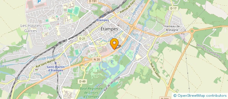 localisation de l'entreprise ASSOCIATION POUR LE DON DE SANG BENEVOLE D'ETAMPES  ETAMPES