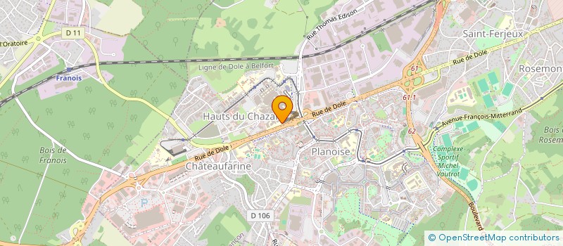 localisation de l'entreprise ASSOCIATION POUR LE DON DE SANG BENEVOLE DE BESANCON-FONTAIN-THISE  BESANCON