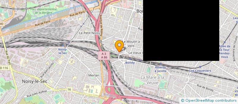 localisation de l'entreprise ASSOCIATION POUR LE DON DE SANG BENEVOLE DE BONDY  BONDY