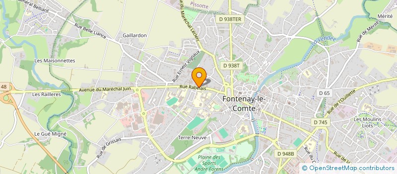 localisation de l'entreprise ASSOCIATION POUR LE DON DE SANG BENEVOLE DE FONTENAY LE COMTE ET SA REGION  FONTENAY-LE-COMTE