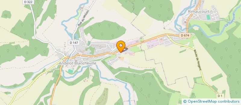 localisation de l'entreprise ASSOCIATION POUR LE DON DE SANG BENEVOLE DE LA VALLEE DU ROGNON à ANDELOT-BLANCHEVILLE
