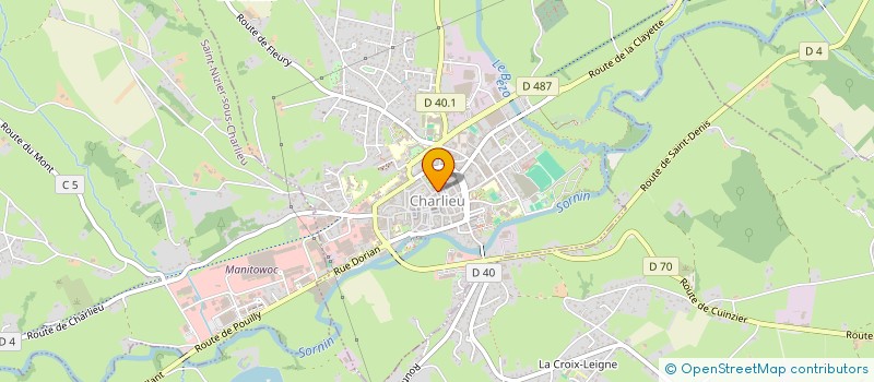 localisation de l'entreprise ASSOCIATION POUR LE DON DE SANG BENEVOLE DE ROANNE ET SA REGION, SECTION DE CHARLIEU  CHARLIEU