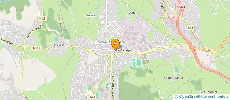 localisation de l'entreprise ASSOCIATION POUR LE DON DE SANG BENEVOLE DE ROCHE LA MOLIERE  ROCHE-LA-MOLIERE