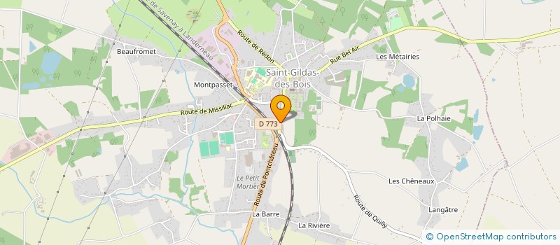 localisation de l'entreprise ASSOCIATION POUR LE DON DE SANG BENEVOLE DE SEVERAC - A. D. S. B. à SAINT-GILDAS-DES-BOIS