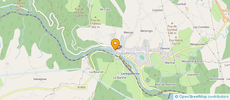 localisation de l'entreprise ASSOCIATION POUR LE DON DE SANG BENEVOLE DU CANTON DE LAROQUEBROU à LAROQUEBROU