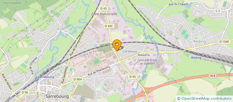 localisation de l'entreprise ASSOCIATION POUR LE DON DE SANG BENEVOLES DU PAYS DE PHALSBOURG à SARREBOURG