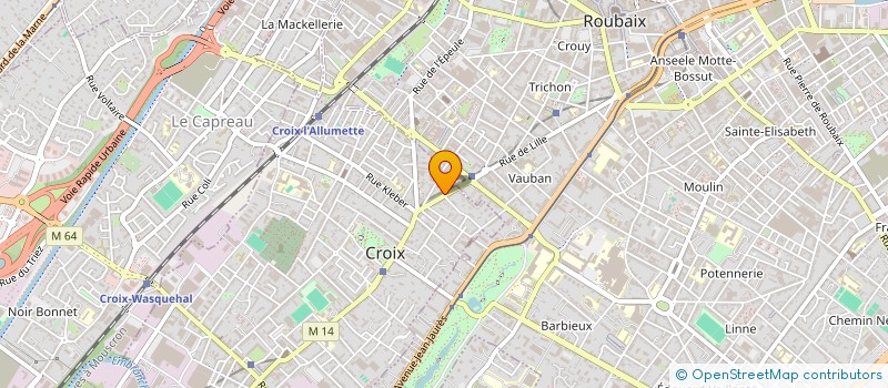 localisation de l'entreprise ASSOCIATION POUR PROMOUVOIR L AYURVEDA SUR LA METROPOLE LILLOISE  CROIX