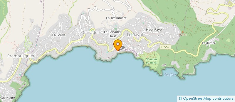 localisation de l'entreprise ASSOCIATION POUR UN DEVELOPPEMENT REFLECHI ET EQUILIBRE DU RAYOL CANADEL SUR MER   A.D.R.E.R. à RAYOL-CANADEL-SUR-MER