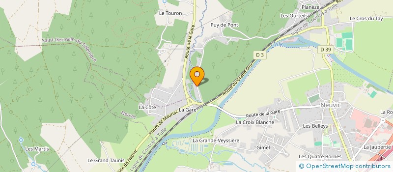 localisation de l'entreprise ASSOCIATION POUR UNE ENTREPRISE D' INSERTION AU CHATEAU DE NEUVIC à NEUVIC