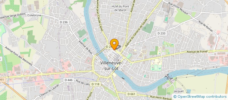 localisation de l'entreprise ASSOCIATION QUARTIER BASTIDE RIVE GAUCHE VILENEUVE SUR LOT  VILLENEUVE-SUR-LOT