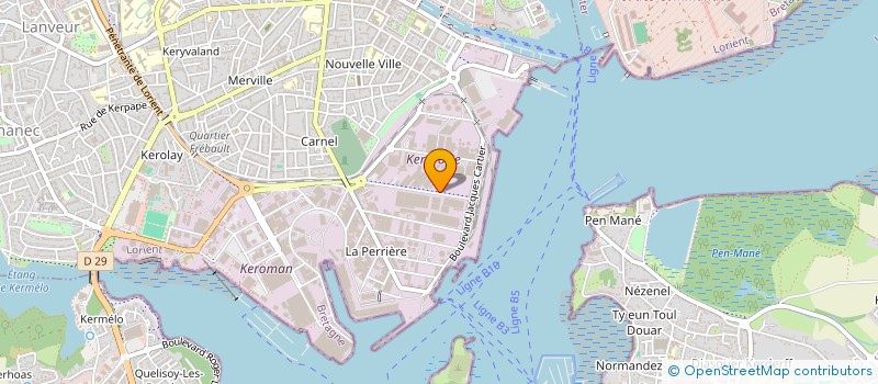 localisation de l'entreprise ASSOCIATION QUARTIER SERVICE à LORIENT