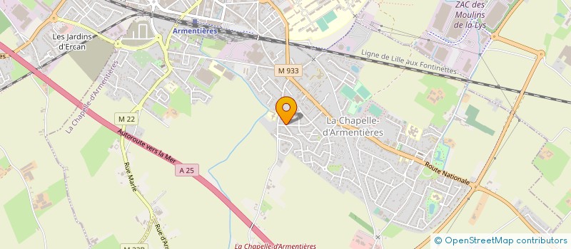 localisation de l'entreprise ASSOCIATION RADIO MONA à LA CHAPELLE-D'ARMENTIERES
