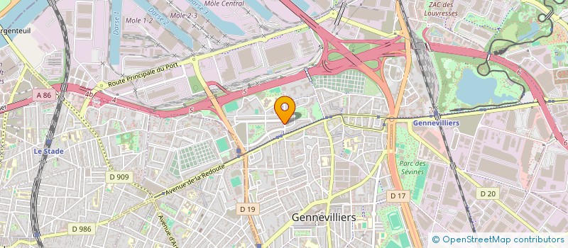 localisation de l'entreprise ASSOCIATION REGIE DE QUARTIER DU LUTH à GENNEVILLIERS