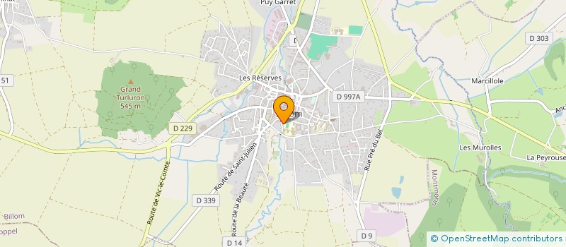 localisation de l'entreprise ASSOCIATION REGIE DE TERRITOIRE DES DEUX RIVES  BILLOM