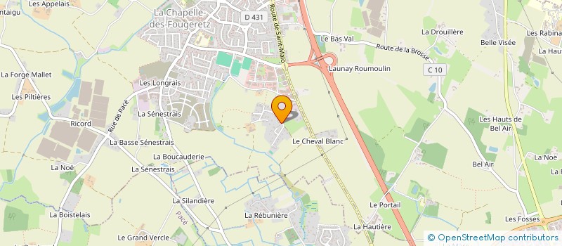 localisation de l'entreprise ASSOCIATION REGIONALE DE L'OUEST ET DE L'ANJOU - MAINE DES AMATEURS DU TROT  LA CHAPELLE-DES-FOUGERETZ