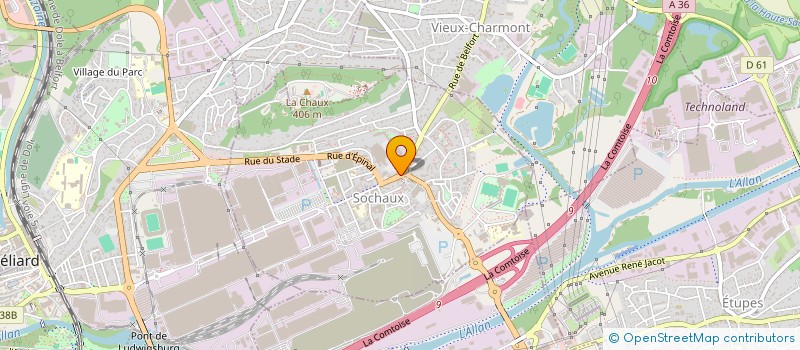 localisation de l'entreprise ASSOCIATION RETRAITES PEUGEOT SOCHAUX  SOCHAUX