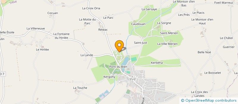 localisation de l'entreprise ASSOCIATION REUNIONNAISE DE JIU JITSU BRESILIEN BRETAGNE ((ARJJB-BRETAGNE)  TREVE