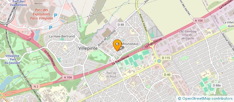 localisation de l'entreprise ASSOCIATION REVE BLEU à VILLEPINTE