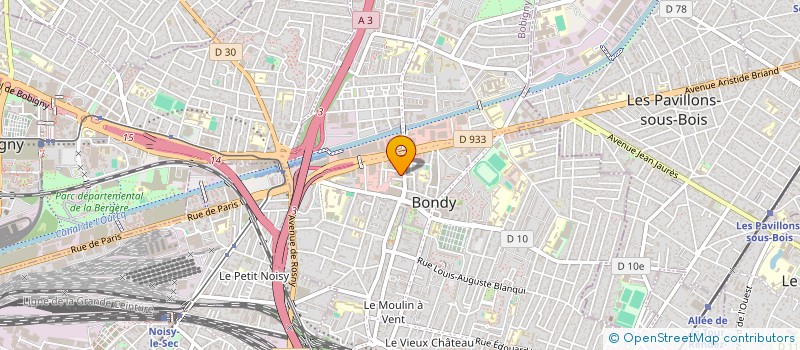 localisation de l'entreprise ASSOCIATION RN AIDE  BONDY