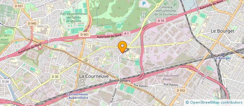 localisation de l'entreprise ASSOCIATION ROBESPIERRE SALENGRO VERLAINE BARBUSSE ( RSVB ) à LA COURNEUVE