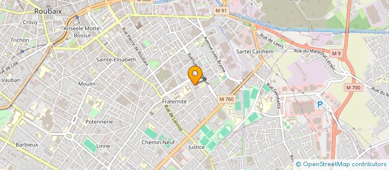 localisation de l'entreprise ASSOCIATION ROMARAIN LA MONTAGNE DES ETOILES  ROUBAIX