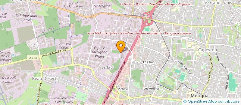 localisation de l'entreprise ASSOCIATION ROMUALD  MERIGNAC