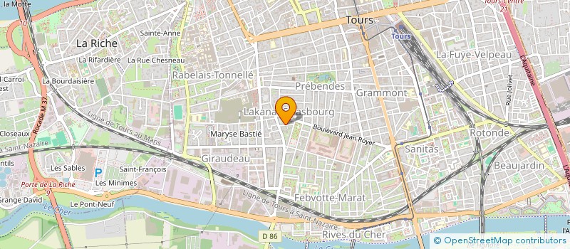 localisation de l'entreprise ASSOCIATION ROTONDE FUTSAL CLUB à TOURS