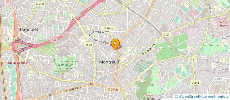 localisation de l'entreprise ASSOCIATION RUES ET CITES à MONTREUIL
