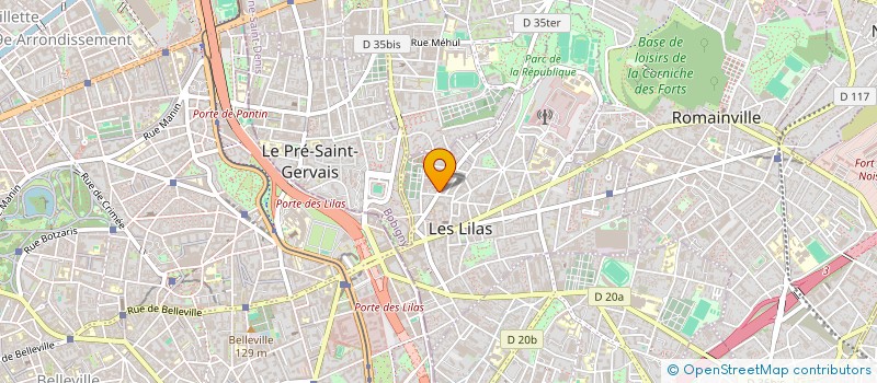 localisation de l'entreprise ASSOCIATION RUGBY-NOCLE à LES LILAS