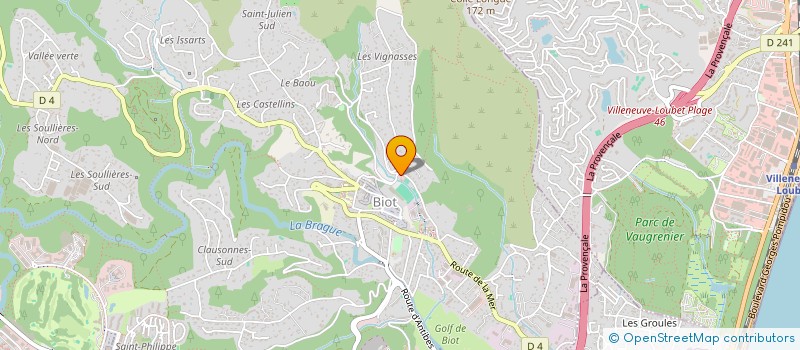 localisation de l'entreprise ASSOCIATION SOCIALE ET SPORTIVE DES SAPEURS POMPIERS DE LA VILLE DE BIOT  BIOT