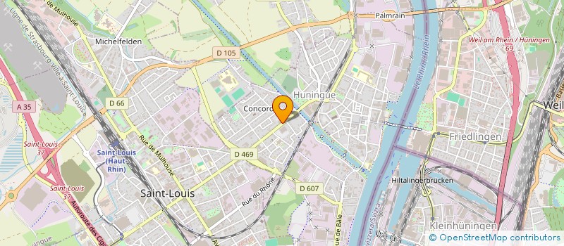 localisation de l'entreprise ASSOCIATION SOCIETE DE GYMNASTIQUE  HUNINGUE