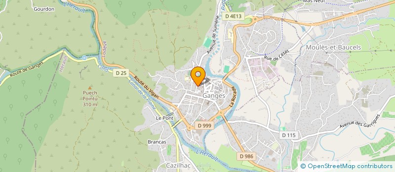 localisation de l'entreprise ASSOCIATION SOCIOCULTURELLE DU CANTON DU GANGES(ASCG)  GANGES