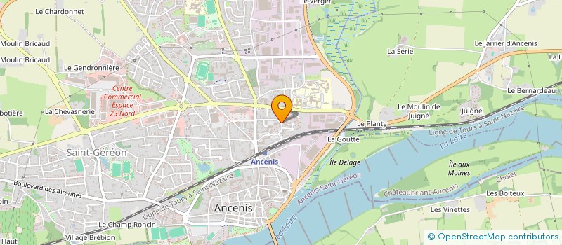 localisation de l'entreprise ASSOCIATION SOINS ET SOUTIENS INTERCANTONALE ERDRE ET LOIRE à ANCENIS-SAINT-GEREON