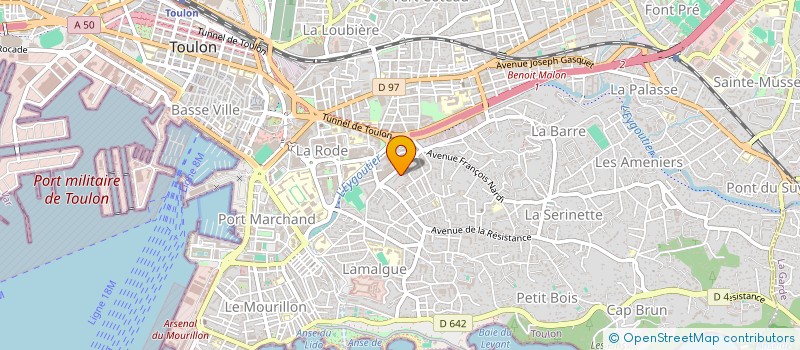 localisation de l'entreprise ASSOCIATION SOLEI  TOULON