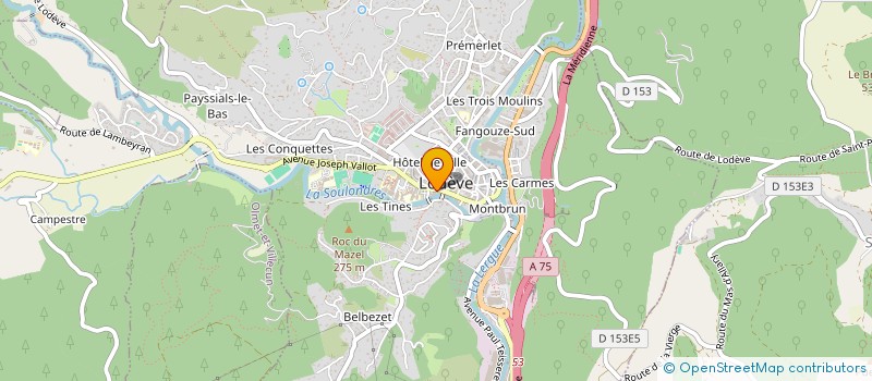 localisation de l'entreprise ASSOCIATION SOURDINE à LODEVE
