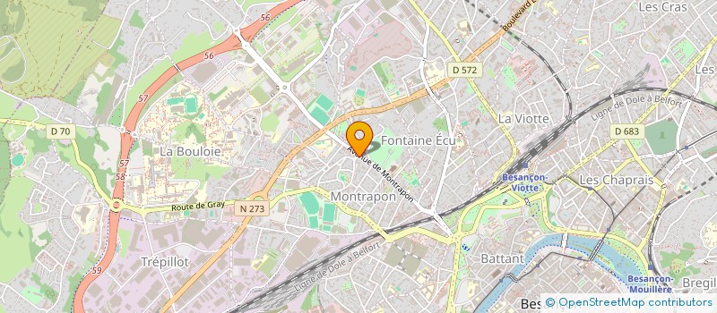 localisation de l'entreprise ASSOCIATION SPORTIVE BESANCON ESPERANCE FOOTBALL  BESANCON