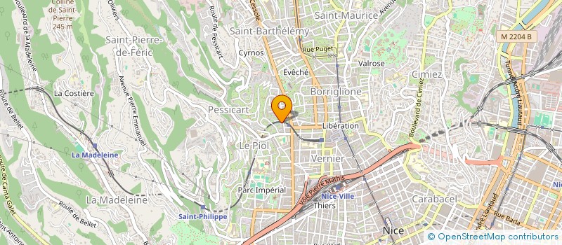 localisation de l'entreprise ASSOCIATION SPORTIVE BOULISTE DE L'ETOILE SPORTIVE DU PASSAGE A NIVEAU MANTEGA  NICE