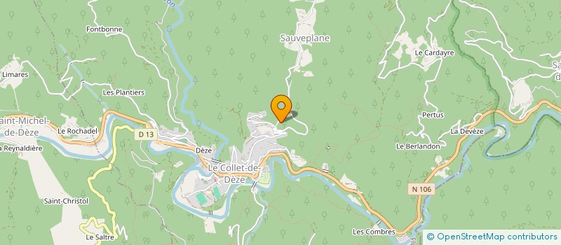 localisation de l'entreprise ASSOCIATION SPORTIVE COLLEGE HENRI GAMALA  LE COLLET-DE-DEZE