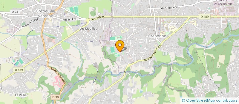 localisation de l'entreprise ASSOCIATION SPORTIVE CRAPONNE TENNIS  CRAPONNE