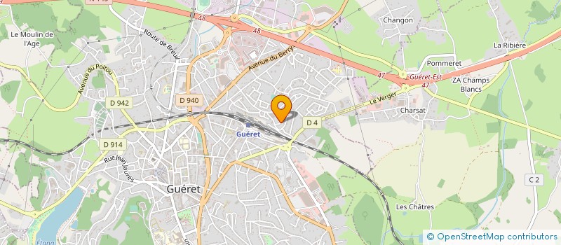 localisation de l'entreprise ASSOCIATION SPORTIVE CREUSOISE DE BILLARD  GUERET