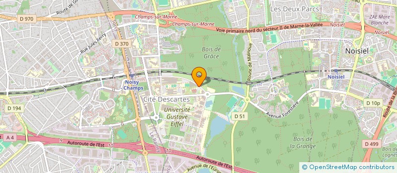 localisation de l'entreprise ASSOCIATION SPORTIVE, CULTURELLE ET D'ENTRAIDE 77 DE L'IFSTTAR  CHAMPS-SUR-MARNE