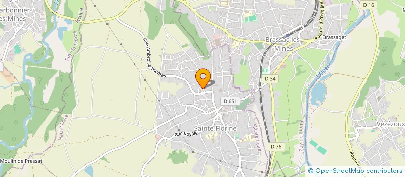 localisation de l'entreprise ASSOCIATION SPORTIVE DE FRUGERES LES MINES (A.S.FRUGERES LES MINES)  SAINTE-FLORINE